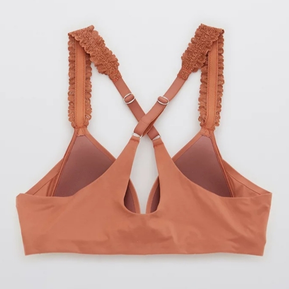 🏺AERIE REAL SUNNIE WIRELESS LIGHTLY LINED LACE STRAP BRA SIZE 36C - Picture 4 of 8